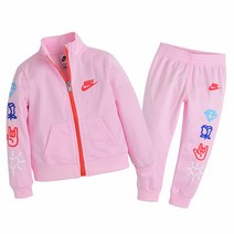 플레이키즈프로 나이키베이비 2023 봄 신상! 핑크 집업세트**나이키걸즈XO스우시트리콧세트(2~4세)