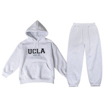 크로젬 주니어 남녀공용 기모 UCLA 오버핏 후드 트레이닝 세트 CRZHDJ 160
