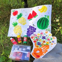 유아 촉감놀이 오감놀이 핑거페인팅 물감 여름 미술활동 핸드 페인트 DIY 만들기 키트