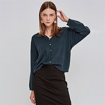 딘스 DEANS Y-NECK STUD KNIT CARDIGAN_DEEP GREEN (1953536)