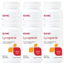 GNC 미국 지앤씨 6병 Lycopene 30MG Softgels 라이코펜 30mg 60정, 6개
