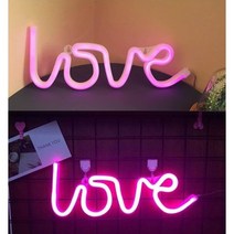 LED글씨 홈바조명 LOVE 레터링조명 2컬러 건전지타입 LED네온사인, 핑크