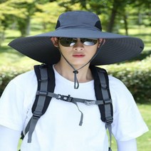 빌더원트 남여공용 UV 자외선 차단 챙 넓은 3배 와이드 사파리 모자