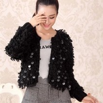 반짝이 스웨터 베이직 반팔 긴팔 글리터니트 니트 짧은 코트 스팽글 패션 서클 O 넥 카디건 가을 캐주얼 단색 상의