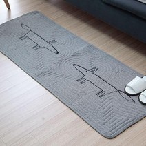 순면 여우 주방매트 50x130 목화솜충전재 욕실매트, 오렌지