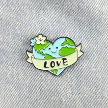 BC136 지구 사랑 환경 보호 LOVE 행사 뱃지 배지 브로치