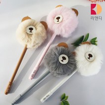 콩나물 새싹볼펜 실리콘 젤 볼펜 특이한 디자인 홍보 판촉 펜, 10_곰돌이(그레이)