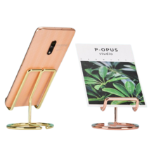 골드 메탈 명함꽂이 홀더 핸드폰거치대 겸용 받침대, 로즈골드