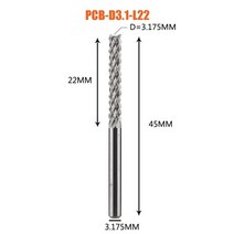 솔리드 초경 옥수수 엔드 밀 밀링 커터 비트 3.1mm 4mm 6mm 8mm PCB 엔드 밀 CNC 커팅 밀링 도구, One Color_1pc-D3.1-22-D3.175, One Color_1pc-D3.1-22-D3.175, 상세 설명 참조3