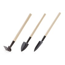 3 개/대 미니 삽 레이크 화분 도구 분재 식물 유지 보수 나무 손잡이 식물 토양 삽 원예 도구, as shown_1