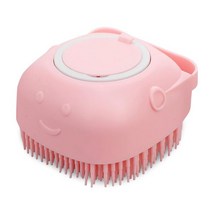 개 목욕을 위한 연약한 실리콘 강모를 가진 개 솔 고양이 목욕 비누를 가진 애완 동물 손질 목욕 안마 솔 샴푸 분배기| 긴 머리 - 짧은 머리 개 세척 브러시 고양이 샤워. (, Pink