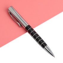 크러쉬메트릭펜 1/10/PCS 회전 금속 볼펜 스테인레스 스틸 볼 펜 바 오일 Office 및 학교 펜에 대 한 상업 편지지, Black_Black With Silver