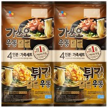 CJ가쓰오우동2인+튀김우동2인X4개(냉장), 956.6g, 4개