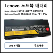 SB10H45077 00NY493 레노버 노트북 배터리 P50 P51 P52