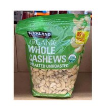 (미국직배) 코스트코 커클랜드 생 무염 캐슈넛 1.13Kg Kirkland Signature Organic Whole Cashews Unsalted Unroaste, 1개