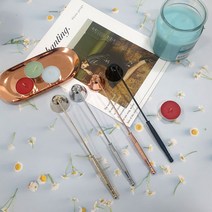 양초 불끄기 캔들 렌치 스너퍼 심지 악세서리 오브제 방향제 향초 촛불 끄는 도구 소등기, 골드