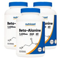 뉴트리코스트 Nutricost 베타알라닌 3400mg 240캡슐, 3팩