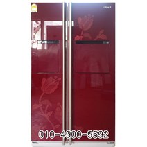 중고냉장고 삼성지펠 손잡이형 강화유리 레드 600~700리터급 017
