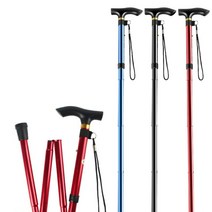안테나 지팡이 보조 티타늄 시각장애인 경량 접이식 맹인, 27.긴알루미늄합금폴딩트레킹폴블루곡선핸들