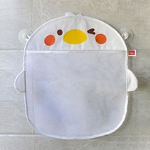 [아기띠워머] 아기 목욕용 귀여운 오리 메쉬 그물 장난감 보관 가방 강한 흡입 컵 목욕 게임 욕실 정리 물, [02] WHITE