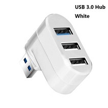 차량용 블루투스 리시버 1 pc 고속 usb 2.03.0 허브 멀티 usb 분배기 4 포트 확장기 노트북 pc 용 다중 usb 확장기 컴퓨터 액세서리, USB 3.0 허브 흰색