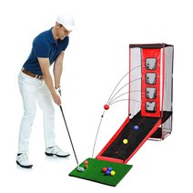 SUTJEG 골프 연습 치핑 네트 타격 훈련 네트 실내 뒷마당 홈 - 매트 1개 골프공 5개 티 초보자 남성 어린이 실외 스포츠