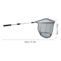 민물통발 뜰채 그물망 접이식 낚시 랜딩 네트 폴 확장형 알루미늄 긴 손잡이 물고기 잡기 수족관 연못용, 1.White