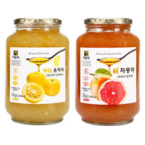 씨밀레 봉밀 유자차 2kg+꿀자몽차 2kg 유자청 / 자몽청 2키로 2병, 2kg, 1세트