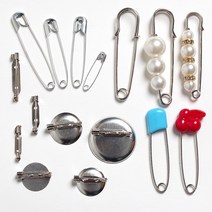 옷핀 브로치 삔침 진주옷핀 브로치핀 핀침, 10)국산_볼판브로치18mm-(7개)