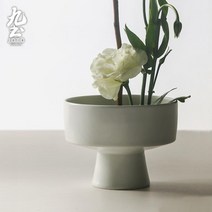 석기 장다리 과일 트레이 수프 냄비 수제 디저트 트레이 가정용 세라믹 다도 작은 꽃 장식품, NONE, 색상 분류: 우아한 블랙, 옵션: , 옵션 1: 크기 / 가공 방법작은