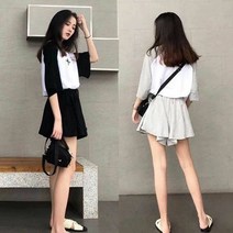 [KT알파쇼핑]여자 상하의 반팔 반바지 세트 데일리룩 이지 웨어