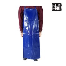 블루 코팅앞치마 방수용앞치마 세차앞치마 낚시앞치마 원피스앞치마 앞치마, 1개, 중