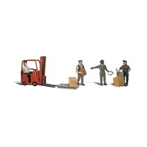 Woodland Scenics HO Scale Scenic Accents Figures/People Set Workers/Forklift(4)