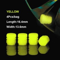 휠캡 휠커버 야광 밸브 캡 녹색 청색 형광 자동차 오토바이 자전거 휠 스타일링 타이어 허브 자동 장식, 6.4pcs Yellow