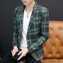 비즈니스 캐주얼 남성 정장 재킷 봄과 여름 뜨거운 판매 패션 순수 면화 연회 웨딩 슬림 영국 격자 무늬 양복