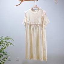 이끼당 린넨 빅카라 레이스 원피스