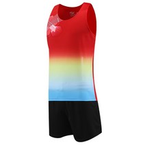 마라톤복 남성 여성 5월 달리기 러닝 마라톤대회 복장 신제품 남성 러닝 세트 운동 스포츠 의류 마라톤, 03 red_04 XXL