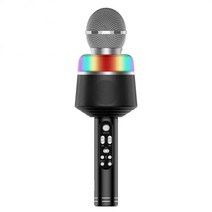 공연용 무선 마이크 노래방 핀 블루투스 유튜브 핸드 휴대용 라이브 노래 2 in 1 with led 조명 기계 스피커, 01