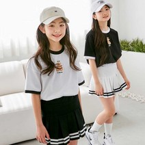 두둥실 아동&어린이 여름신상 기본 데일리 2종 두줄 포인트 스커트 치마