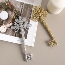바보사랑 엔틱라인장식열쇠 16cm 크리스마스 장식 소품 TROMCG .플라워트리, 골드