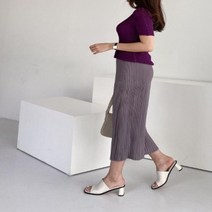 Pleats A Twin Wide Pants - 7부 코발트블루/FREE