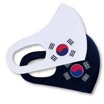 태극기마스크 독도 대한민국 코리아 커플 빨아쓰는 동계올림픽 행사용 패션 마스크, 블랙