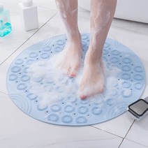 도매창고 발씻는 욕실 화장실 샤워 발 발바닥 세척 마사지 매트 발각질제거 풋 브러쉬 클리너 미끄럼방지 실리콘 패드, 발각질세척-욕실매트-55cm, 핑크