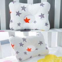 침구 목 지원 베개 머리 형성 베개 인쇄 면화 베개 수면 포지셔너, [08] Red grey star
