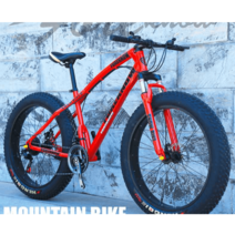 MTB 광폭타이어 바퀴큰자전거 팻바이크 산악용 자전거, 7단 하얀색 26인치