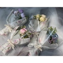 라일락 납골당꾸미기 수목장 조화 미니꽃다발 추모 성묘 4가지컬러, 노랑