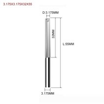 1 개 3.175mm 4mm 6mm 8mm 2 개의 플루트 스트레이트 슬롯 비트 우드 커터 CNC 솔리드 카바이드 더블 라우터, [16] 3175X3175X32X55, 16 3175X3175X32X55
