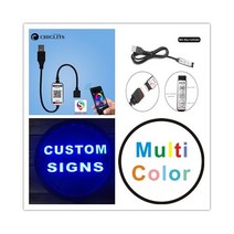 스카니아 호환 부품 LR096 자동차 트럭 LED 네온 라이트 사인, 3 Key RGB controller, 25cm Round Sign