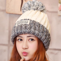 월드마켓 여성 방울모자 털모자 니트모자 방한모자