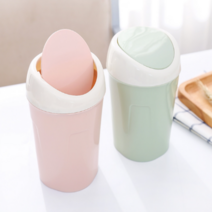 책상 데스크 탁상용 냄새차단 원터치 휴지통, 그린